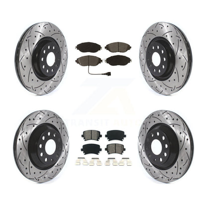 [Avant + Arrière] Kit de disque (percé rainuré revêtu) et plaquette (semi-métallique) de frein pour Volkswagen GTI KDS-100639