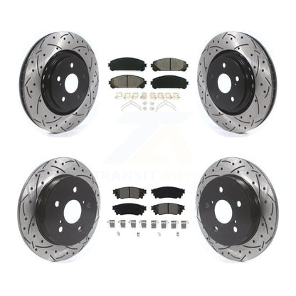 [Avant + Arrière] Kit de disque (percé rainuré revêtu) et plaquette (semi-métallique) de frein pour Toyota Camry Avalon TRD KDS-100644
