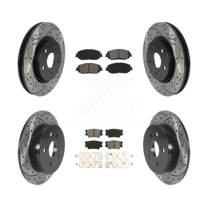 [Avant + Arrière] Kit de disque (percé rainuré revêtu) et plaquette (semi-métallique) de frein pour Toyota Camry KDS-100647