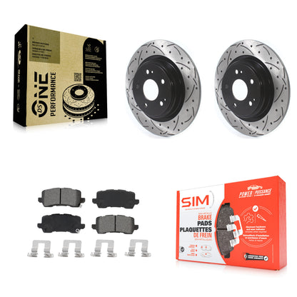 [Arrière] Kit de disque (percé rainuré revêtu) et plaquette (semi-métallique) de frein pour 2017-2020 Acura MDX KDS-100658