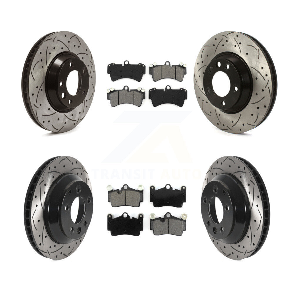 [Avant + Arrière] Kit de Disque et plaquette (semi-métallique) de frein pour Audi Q7 Volkswagen Touareg KDS-100661