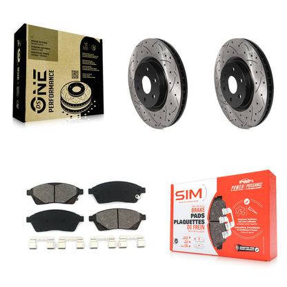[Avant] Kit de disque (percé rainuré revêtu) et plaquette (semi-métallique) de frein pour Cadillac SRX Saab 9-4X KDS-100662