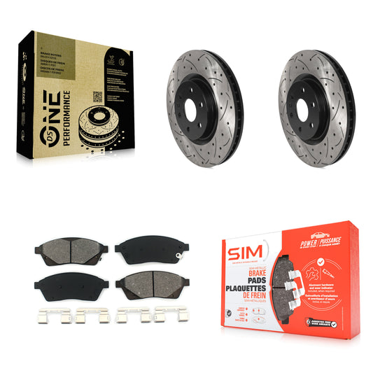 [Avant] Kit de disque (percé rainuré revêtu) et plaquette (semi-métallique) de frein pour Cadillac SRX Saab 9-4X KDS-100662
