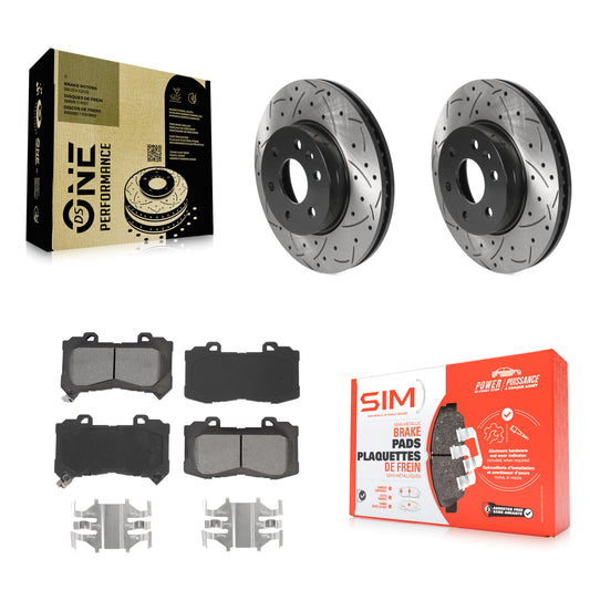 [Avant] Kit de disque (percé rainuré revêtu) et plaquette (semi-métallique) de frein pour 2015-2020 Chevrolet Colorado GMC Canyon KDS-100665