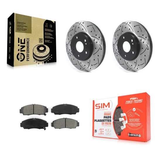 [Avant] Kit de disque (percé rainuré revêtu) et plaquette (semi-métallique) de frein pour Honda Accord Acura TL TSX CL KDS-100670