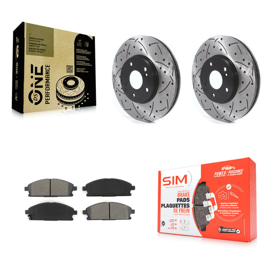 [Avant] Kit de disque (percé rainuré revêtu) et plaquette (semi-métallique) de frein pour 2003-2006 Acura MDX KDS-100672