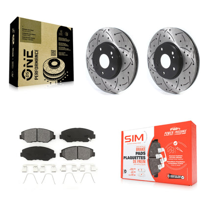 [Avant] Kit de disque (percé rainuré revêtu) et plaquette (semi-métallique) de frein pour Honda Pilot Accord KDS-100673