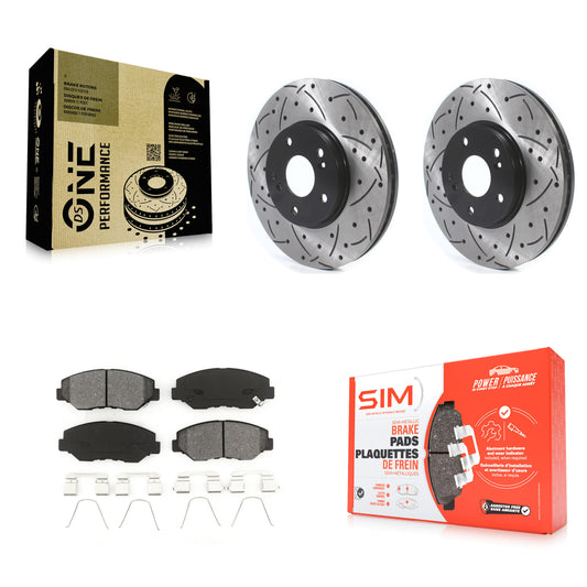 [Avant] Kit de disque (percé rainuré revêtu) et plaquette (semi-métallique) de frein pour Honda Pilot Accord KDS-100673