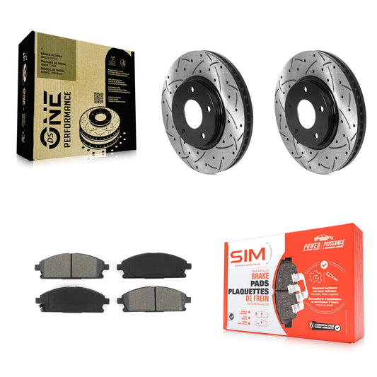 [Avant] Kit de disque (percé rainuré revêtu) et plaquette (semi-métallique) de frein pour 2004-2009 Nissan Quest KDS-100677