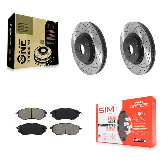 [Avant] Kit de disque (percé rainuré revêtu) et plaquette (semi-métallique) de frein pour Subaru Forester Outback Legacy KDS-100679