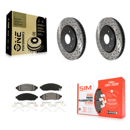 [Avant] Kit de disque (percé rainuré revêtu) et plaquette (semi-métallique) de frein pour Nissan Frontier Pathfinder Xterra Suzuki Equator KDS-100681