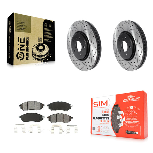 [Avant] Kit de disque (percé rainuré revêtu) et plaquette (semi-métallique) de frein pour Infiniti FX35 FX37 QX70 FX45 INFINITI KDS-100683