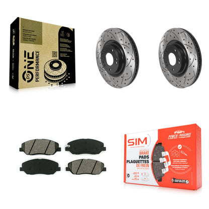 [Avant] Kit de disque (percé rainuré revêtu) et plaquette (semi-métallique) de frein pour 2012 Hyundai Genesis 3.8L KDS-100686