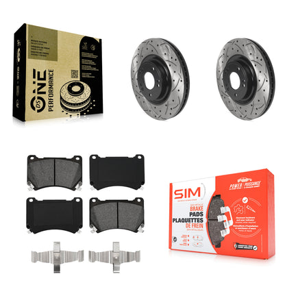 [Avant] Kit de disque (percé rainuré revêtu) et plaquette (semi-métallique) de frein pour Hyundai Genesis KDS-100687
