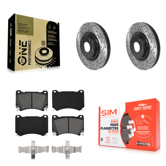 [Avant] Kit de disque (percé rainuré revêtu) et plaquette (semi-métallique) de frein pour Hyundai Genesis KDS-100687