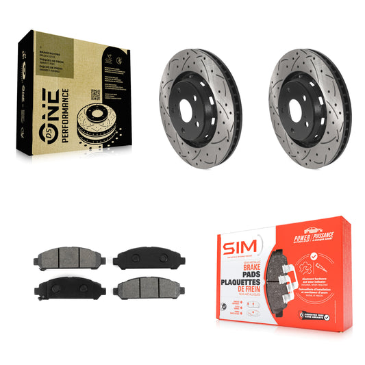 [Avant] Kit de disque (percé rainuré revêtu) et plaquette (semi-métallique) de frein pour 2009-2016 Toyota Venza KDS-100690