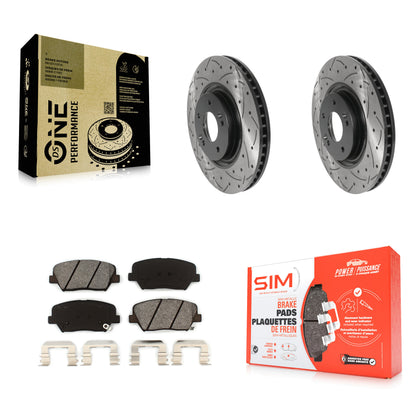 [Avant] Kit de disque (percé rainuré revêtu) et plaquette (semi-métallique) de frein pour 2012-2017 Hyundai Azera KDS-100694