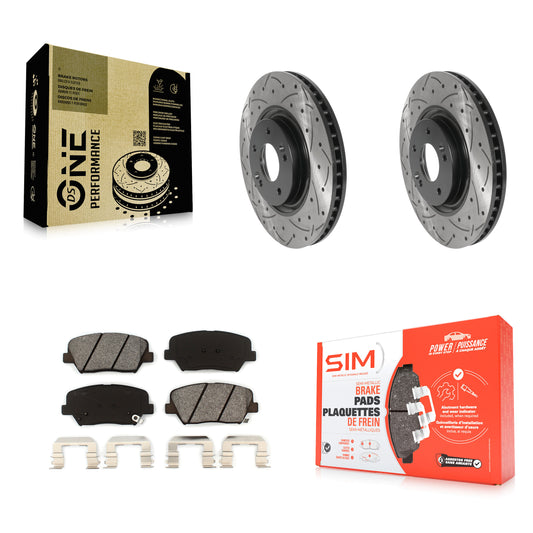 [Avant] Kit de disque (percé rainuré revêtu) et plaquette (semi-métallique) de frein pour 2012-2017 Hyundai Azera KDS-100694