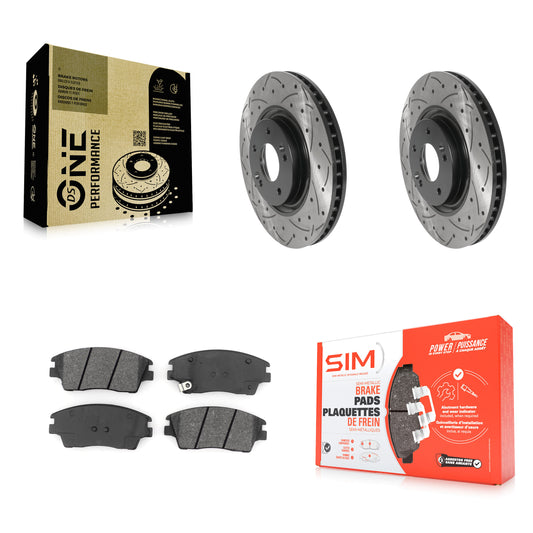[Avant] Kit de disque (percé rainuré revêtu) et plaquette (semi-métallique) de frein pour 2017-2021 Kia Sportage Turbocharged KDS-100695