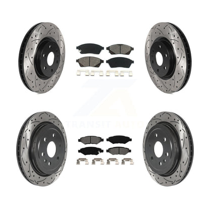 [Avant + Arrière] Kit de disque (percé rainuré revêtu) et plaquette (semi-métallique) de frein pour Cadillac SRX Saab 9-4X KDS-100705