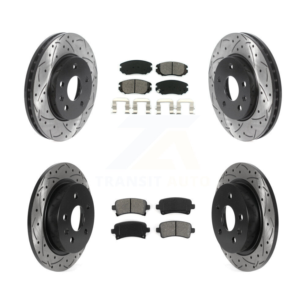 [Avant + Arrière] Kit de disque (percé rainuré revêtu) et plaquette (semi-métallique) de frein pour Chevrolet Malibu Limited KDS-100706