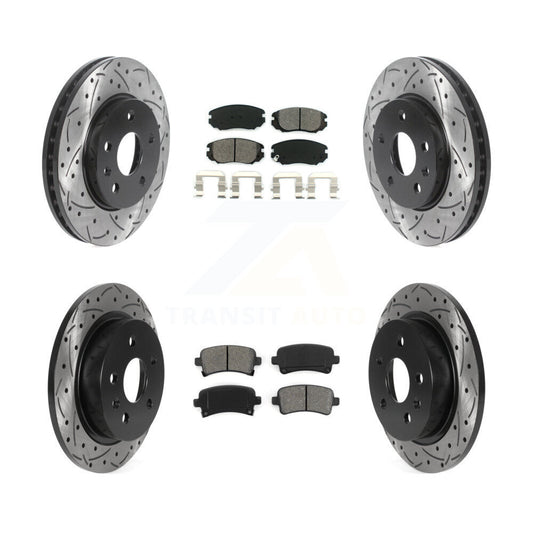 [Avant + Arrière] Kit de disque (percé rainuré revêtu) et plaquette (semi-métallique) de frein pour Chevrolet Malibu Limited KDS-100706