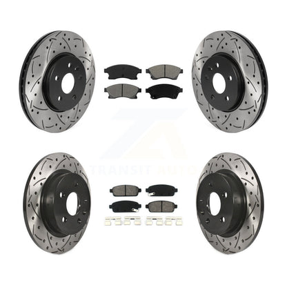 [Avant + Arrière] Kit de disque (percé rainuré revêtu) et plaquette (semi-métallique) de frein pour Chevrolet Buick Encore Trax Sonic KDS-100709