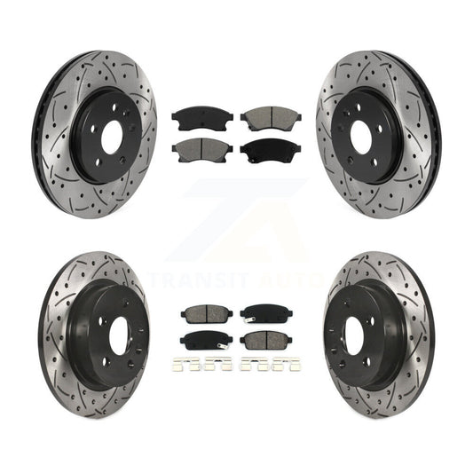 [Avant + Arrière] Kit de disque (percé rainuré revêtu) et plaquette (semi-métallique) de frein pour Chevrolet Buick Encore Trax Sonic KDS-100709