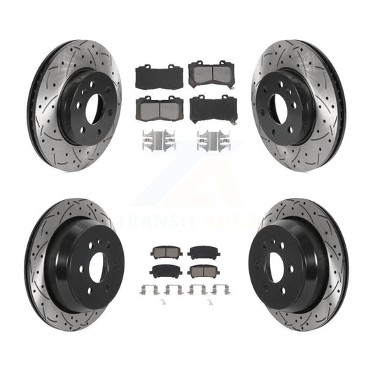 [Avant + Arrière] Kit de disque (percé rainuré revêtu) et plaquette (semi-métallique) de frein pour 2015-2020 Chevrolet Colorado GMC Canyon KDS-100710