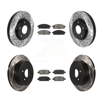 [Avant + Arrière] Kit de disque (percé rainuré revêtu) et plaquette (semi-métallique) de frein pour 2004-2009 Nissan Quest KDS-100721
