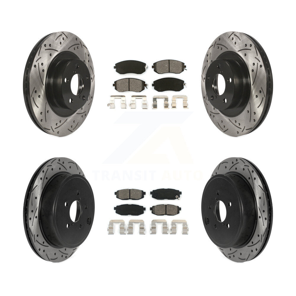 [Avant + Arrière] Kit de disque (percé rainuré revêtu) et plaquette (semi-métallique) de frein pour Toyota 86 Subaru BRZ KDS-100725