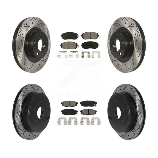 [Avant + Arrière] Kit de disque (percé rainuré revêtu) et plaquette (semi-métallique) de frein pour Toyota 86 Subaru BRZ KDS-100725