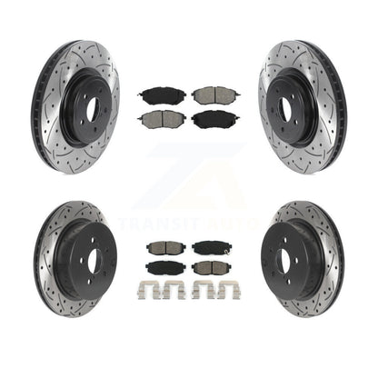 [Avant + Arrière] Kit de disque (percé rainuré revêtu) et plaquette (semi-métallique) de frein pour 2014-2018 Subaru Forester 2.0L KDS-100727