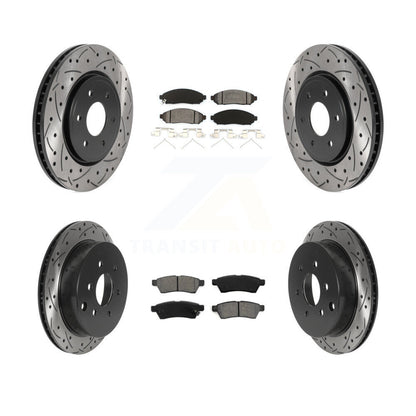 [Avant + Arrière] Kit de disque (percé rainuré revêtu) et plaquette (semi-métallique) de frein pour Nissan Frontier Xterra Suzuki Equator KDS-100728