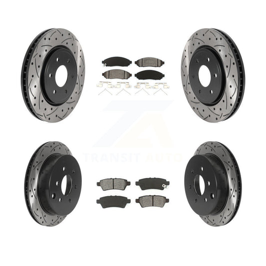 [Avant + Arrière] Kit de disque (percé rainuré revêtu) et plaquette (semi-métallique) de frein pour 2006-2007 Nissan Xterra KDS-100729