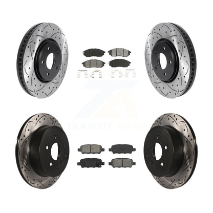 [Avant + Arrière] Kit de disque (percé rainuré revêtu) et plaquette (semi-métallique) de frein pour Infiniti FX35 FX37 QX70 FX45 INFINITI KDS-100736
