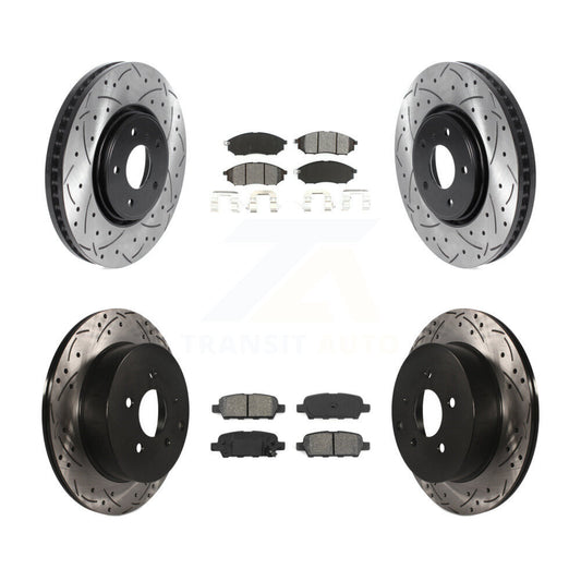 [Avant + Arrière] Kit de disque (percé rainuré revêtu) et plaquette (semi-métallique) de frein pour Infiniti FX35 FX37 QX70 FX45 INFINITI KDS-100736