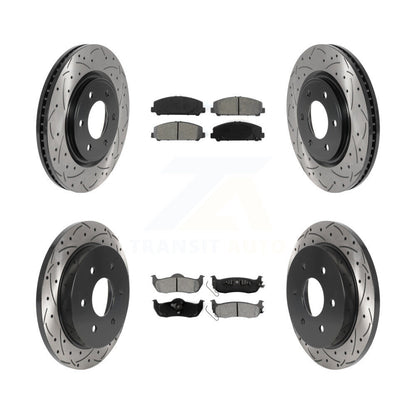 [Avant + Arrière] Kit de disque (percé rainuré revêtu) et plaquette (semi-métallique) de frein pour Nissan Titan Armada Infiniti QX56 INFINITI TITAN KDS-100740