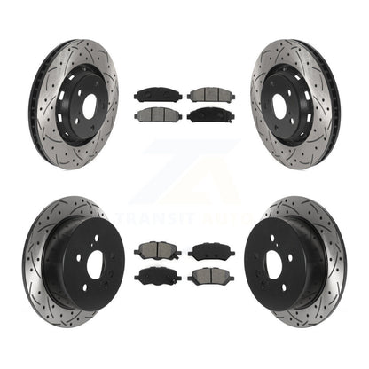 [Avant + Arrière] Kit de disque (percé rainuré revêtu) et plaquette (semi-métallique) de frein pour 2009-2016 Toyota Venza KDS-100747