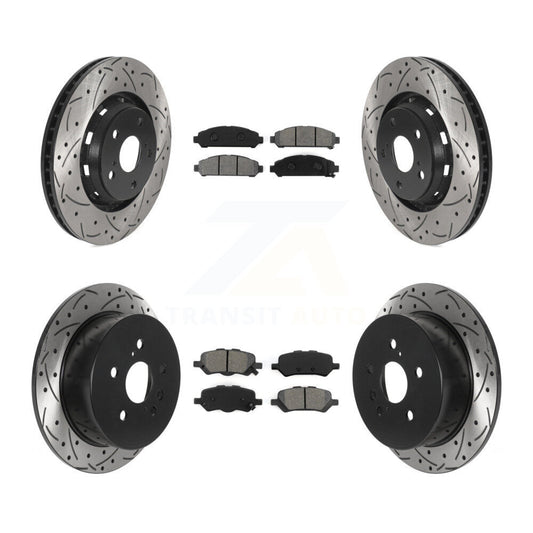 [Avant + Arrière] Kit de disque (percé rainuré revêtu) et plaquette (semi-métallique) de frein pour 2009-2016 Toyota Venza KDS-100747