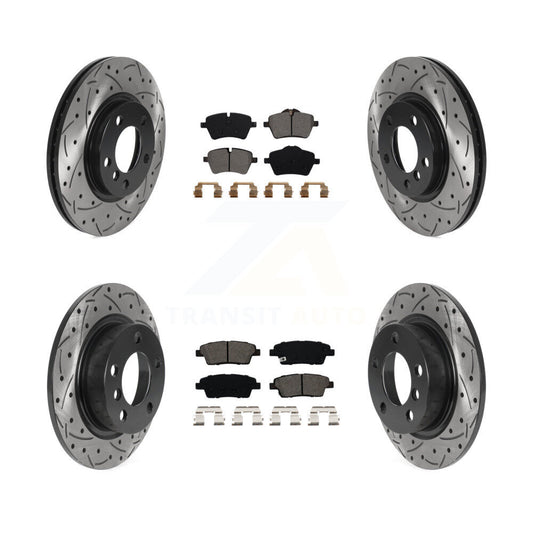 [Avant + Arrière] Kit de disque (percé rainuré revêtu) et plaquette (semi-métallique) de frein pour Mini Cooper Countryman Paceman KDS-100763