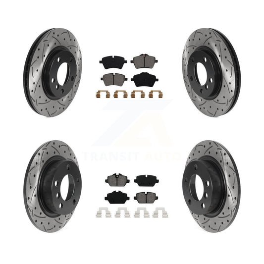 [Avant + Arrière] Kit de disque (percé rainuré revêtu) et plaquette (semi-métallique) de frein pour Mini Cooper Countryman Paceman KDS-100764
