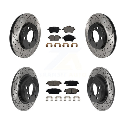 [Avant + Arrière] Kit de disque (percé rainuré revêtu) et plaquette (semi-métallique) de frein pour Mini Cooper Countryman Paceman Base KDS-100765