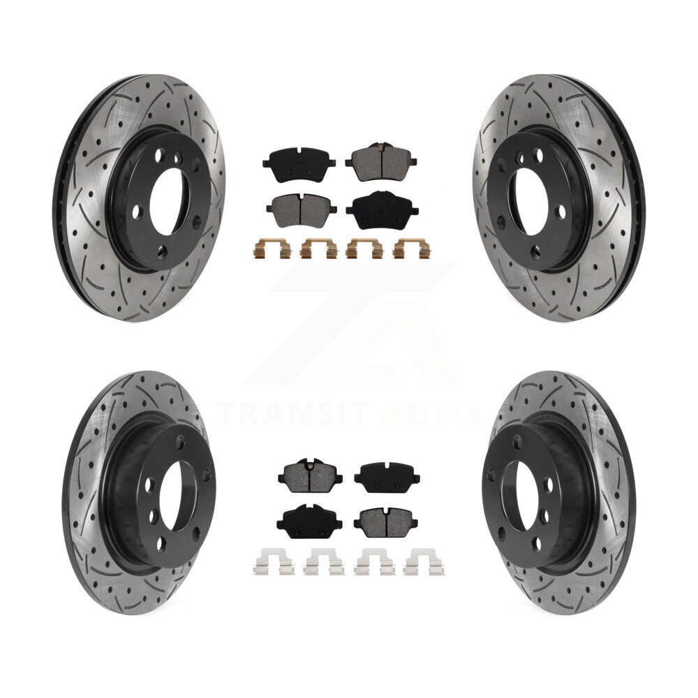[Avant + Arrière] Kit de disque (percé rainuré revêtu) et plaquette (semi-métallique) de frein pour Mini Cooper Countryman Paceman KDS-100766