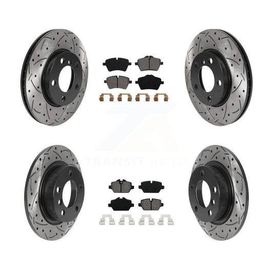 [Avant + Arrière] Kit de disque (percé rainuré revêtu) et plaquette (semi-métallique) de frein pour Mini Cooper Countryman Paceman KDS-100766