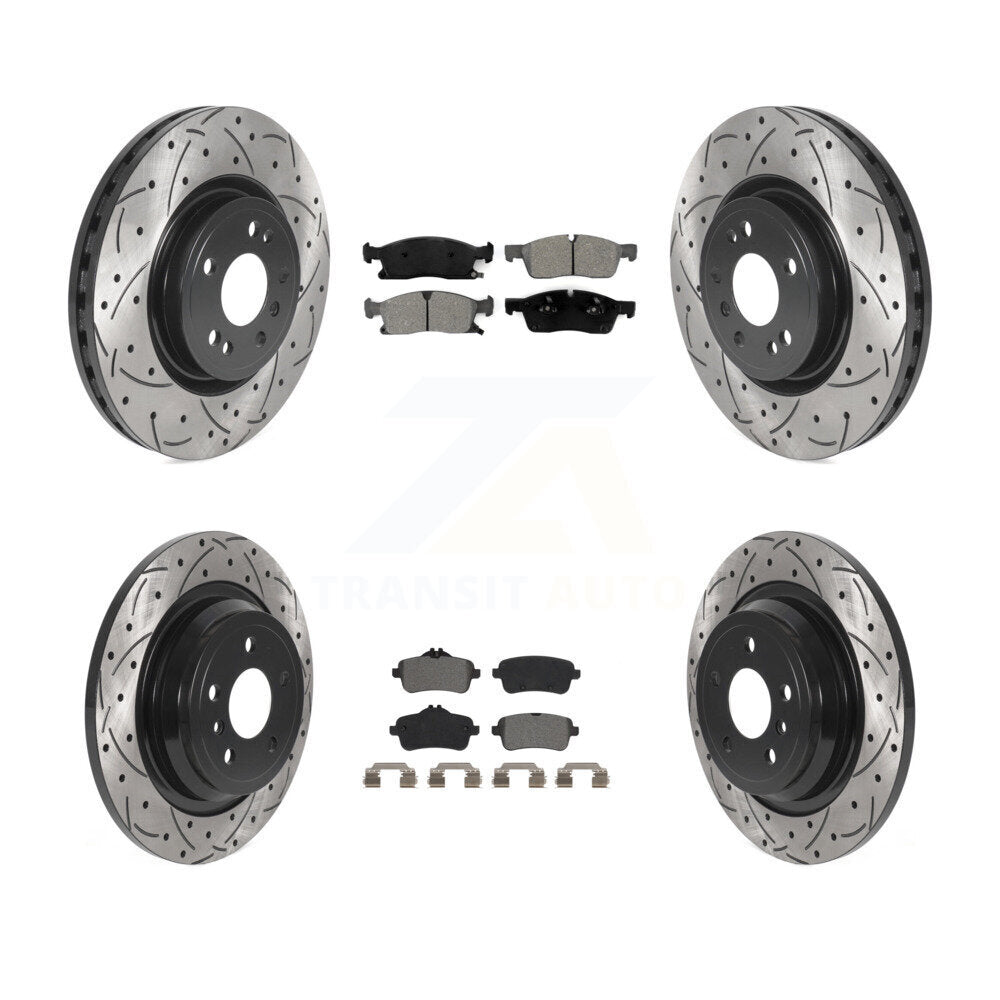 [Avant + Arrière] Kit de disque (percé rainuré revêtu) et plaquette (semi-métallique) de frein pour Mercedes-Benz ML350 GLE350 ML250 GLE300d KDS-100768