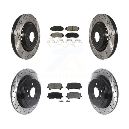 [Avant + Arrière] Kit de disque (percé rainuré revêtu) et plaquette (semi-métallique) de frein pour 2019-2022 Honda Passport KDS-100769