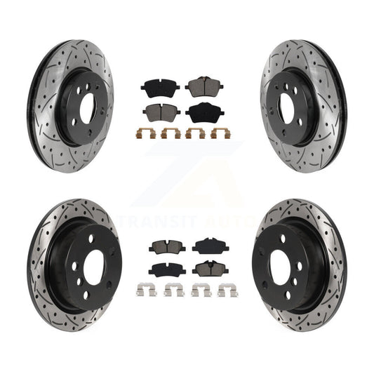[Avant + Arrière] Kit de disque (percé rainuré revêtu) et plaquette (semi-métallique) de frein pour Mini Cooper KDS-100772