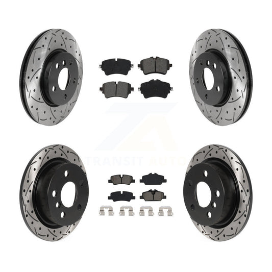 [Avant + Arrière] Kit de disque (percé rainuré revêtu) et plaquette (semi-métallique) de frein pour Mini Cooper KDS-100773