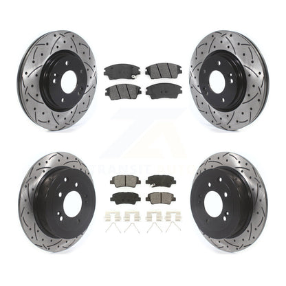 [Avant + Arrière] Kit de disque (percé rainuré revêtu) et plaquette (semi-métallique) de frein pour Hyundai Tucson Kia Sportage KDS-100779